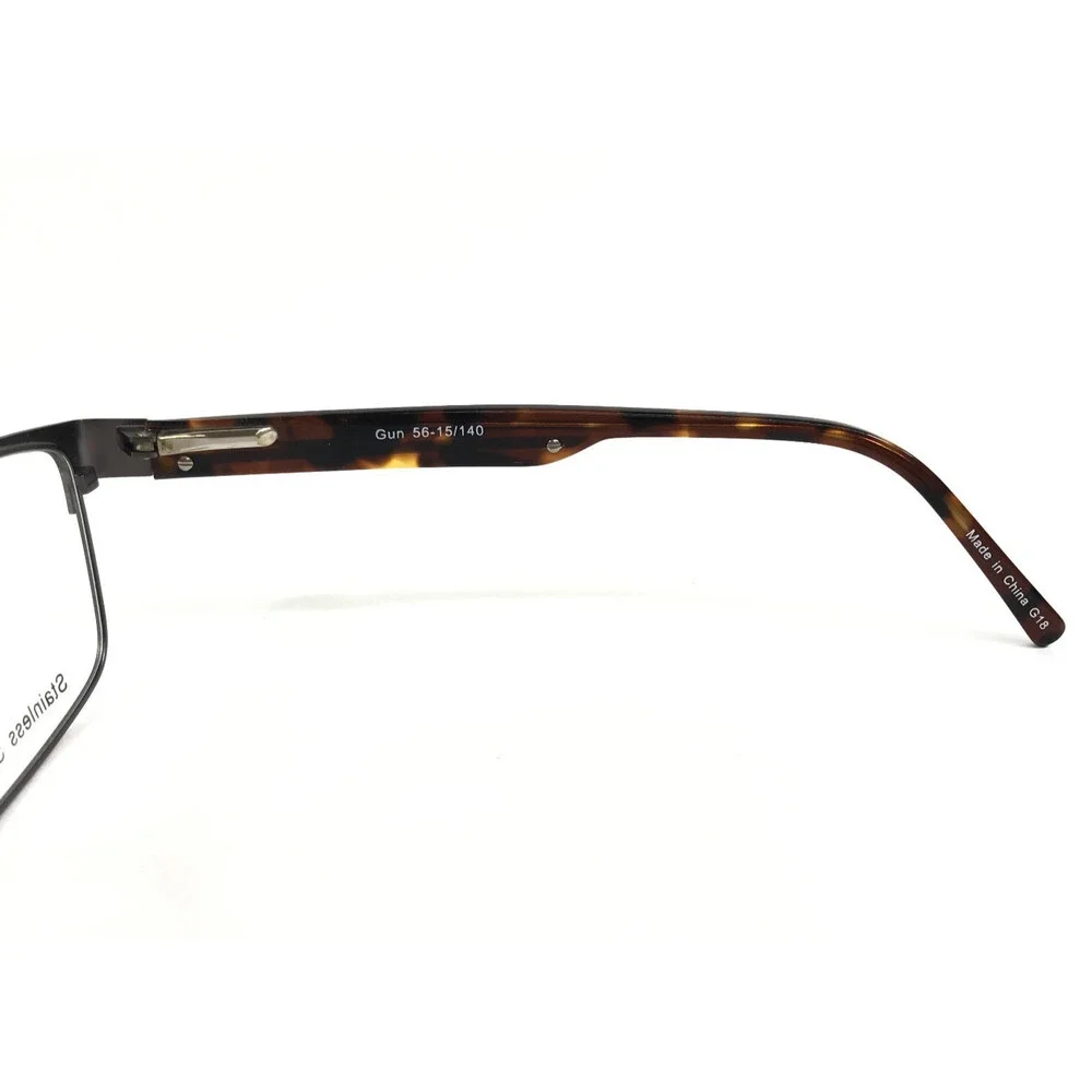 La Scala Eyeglasses Frames 846 Gun Gunmetal Tortoise Rectangle 56-15-140